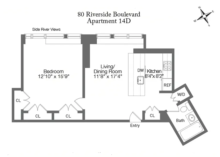 80 Riverside Boulevard, 14D | floorplan | View 4
