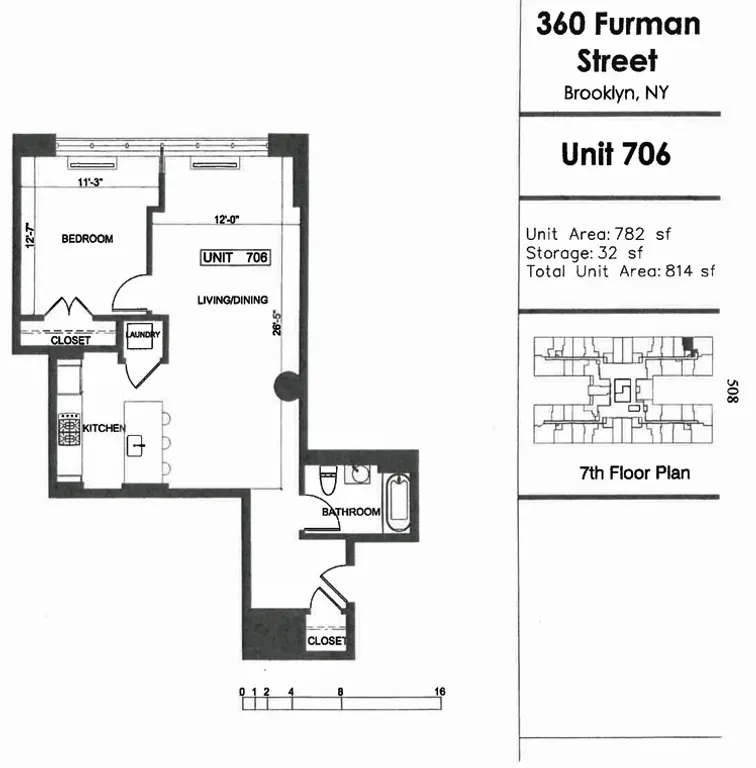 360 Furman Street, 706 | floorplan | View 7
