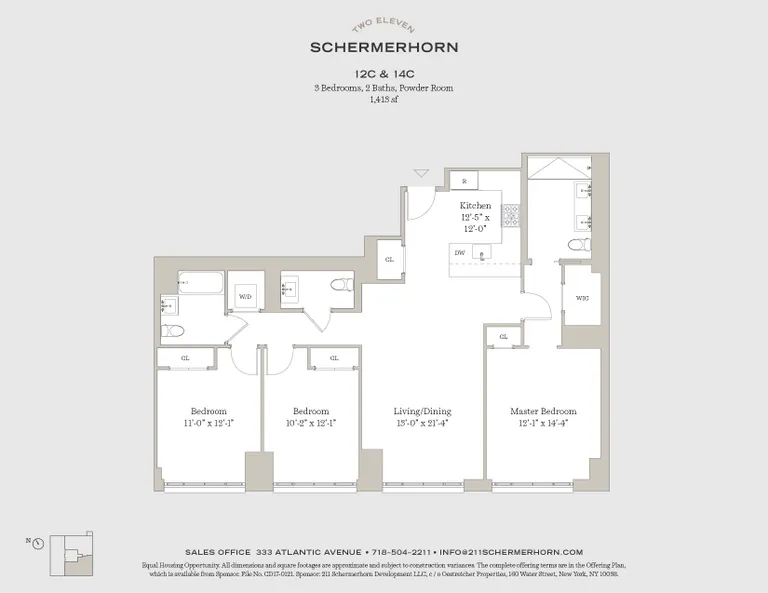 211 Schermerhorn Street, 14C | floorplan | View 1