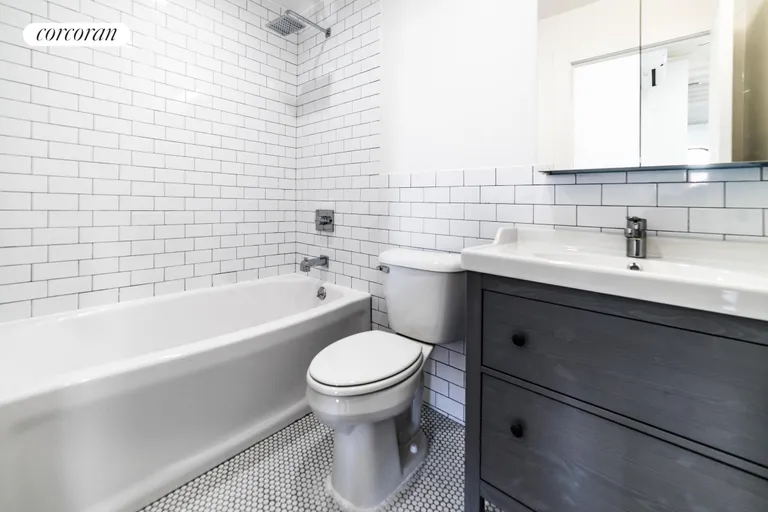 New York City Real Estate | View 1414 Saint Marks Avenue, 3 | Tiled bathroom with rainforest shower | View 7