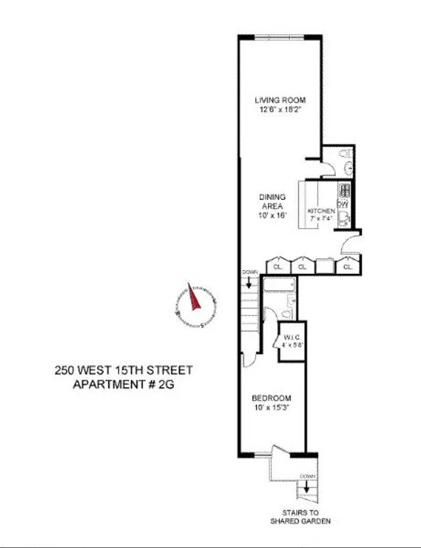 250 West 15th Street, 2DG | floorplan | View 9