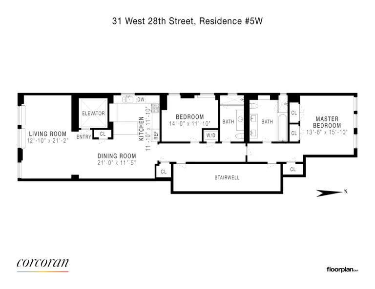 31 East 28th Street, 5W | floorplan | View 7