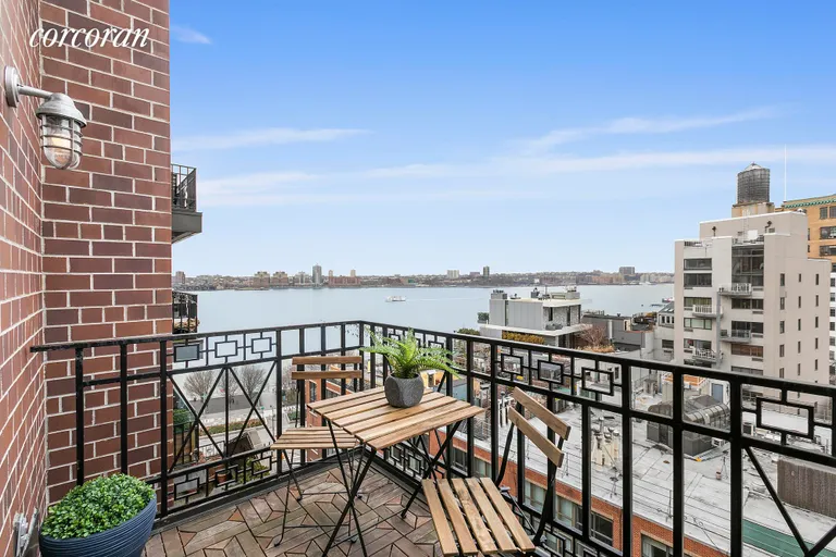 New York City Real Estate | View 366 West 11th Street, PHB | Balcony with River Views | View 9