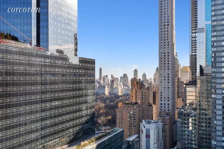 New York City Real Estate | View 347 West 57th Street, 34ED | Partial Central Park views & 220 Central Park  | View 2