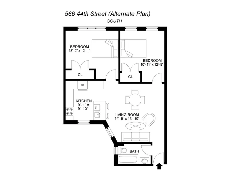 566 44th Street, 4A | floorplan | View 6