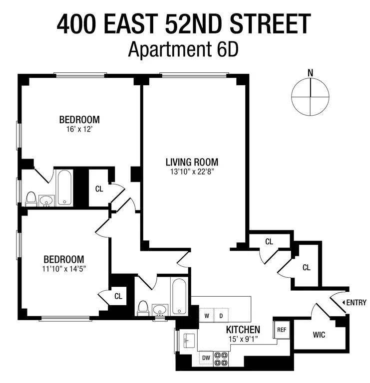 400 East 52Nd Street, 6D | floorplan | View 7
