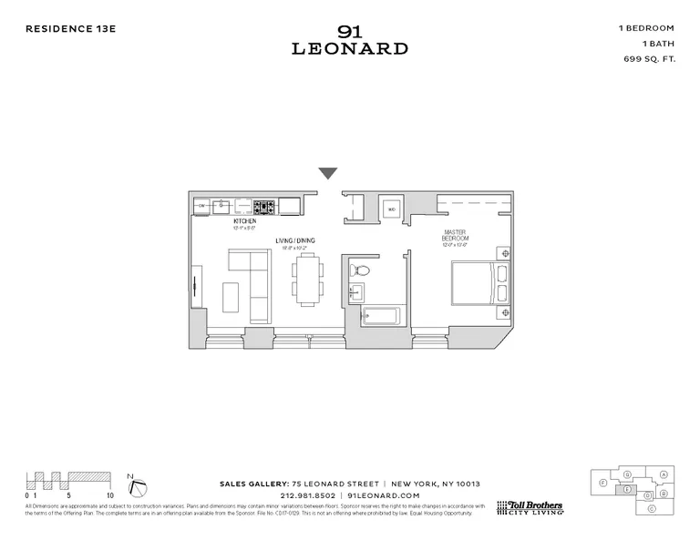 91 Leonard Street, 13E | floorplan | View 10