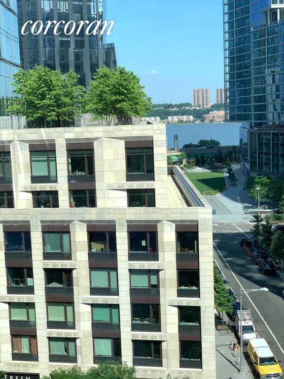 New York City Real Estate | View 10 West End Avenue, 8C | Partial river view from bedroom and living room | View 7