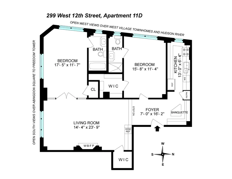 299 West 12th Street, 11D | floorplan | View 13
