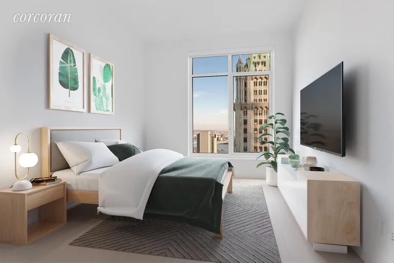 New York City Real Estate | View 30 Park Place, 62B | Virtually Staged Bedroom | View 9