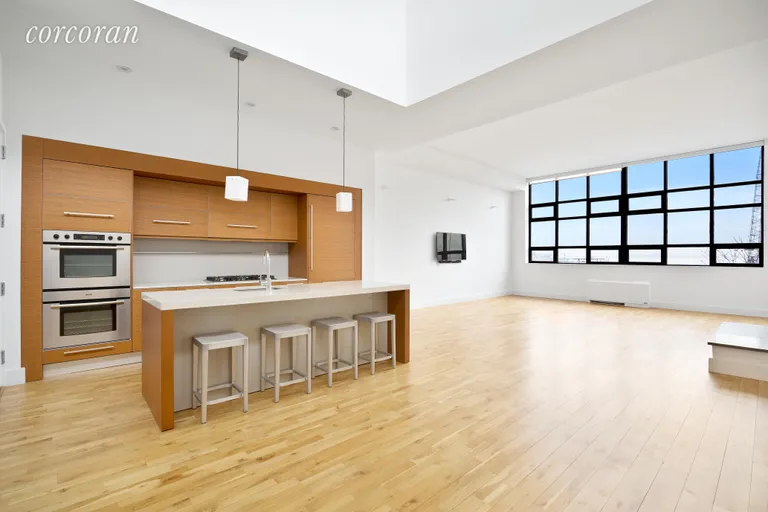New York City Real Estate | View 360 Furman Street, 214 | Chef's Kitchen with views | View 3