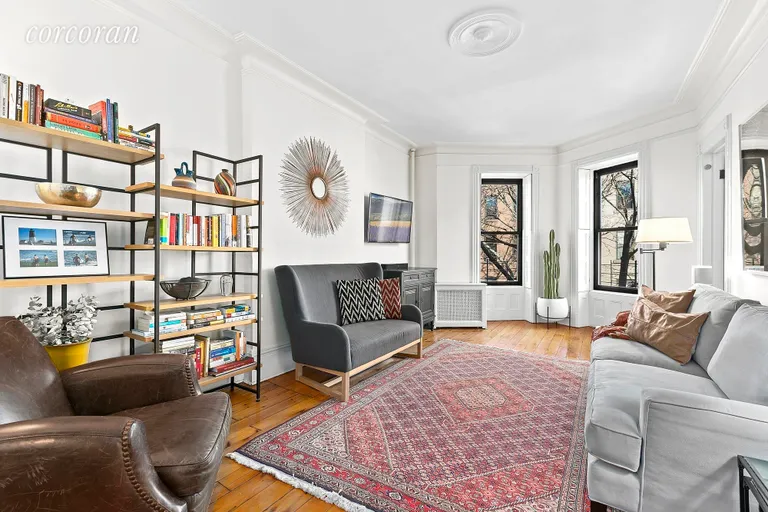 New York City Real Estate | View 680 Carroll Street, 3 | The front-facing living room has a two-window bay. | View 3
