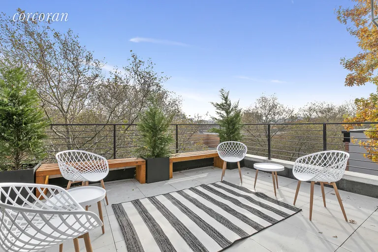 New York City Real Estate | View 213 Halsey Street, 4 | Shared roof deck with views of Brooklyn and beyond | View 8
