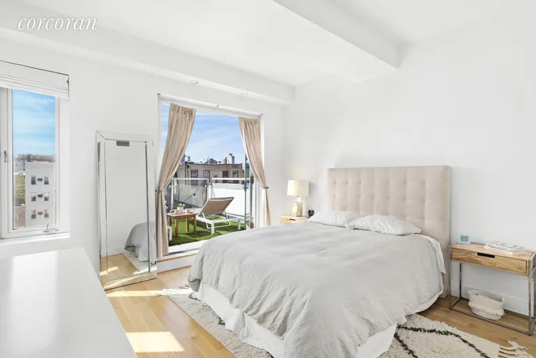 New York City Real Estate | View 218 North 8th Street, 4 | Master bedroom with terrace | View 4