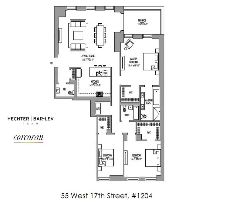 55 West 17th Street, 1204 | floorplan | View 16