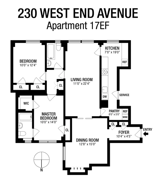 230 West End Avenue, 17EF | floorplan | View 8