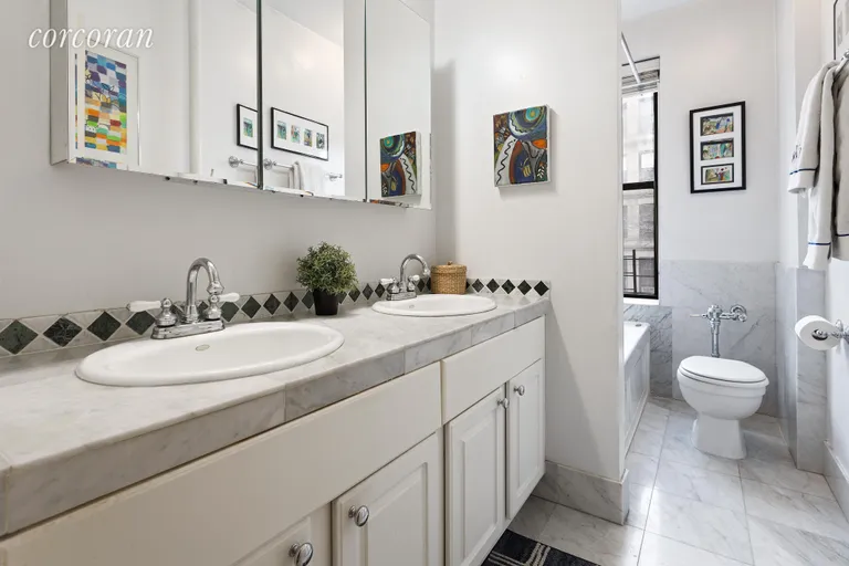 New York City Real Estate | View 264 6TH AVENUE, 2D | Large, windowed bathroom with double sinks  | View 6