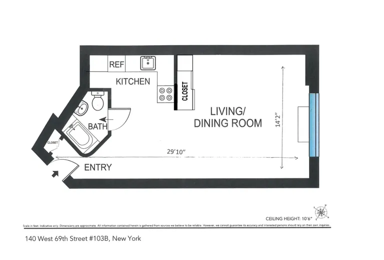 140 West 69th Street, 103B | floorplan | View 10