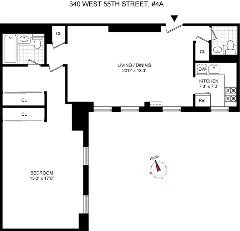 340 West 55th Street, 4A | floorplan | View 5
