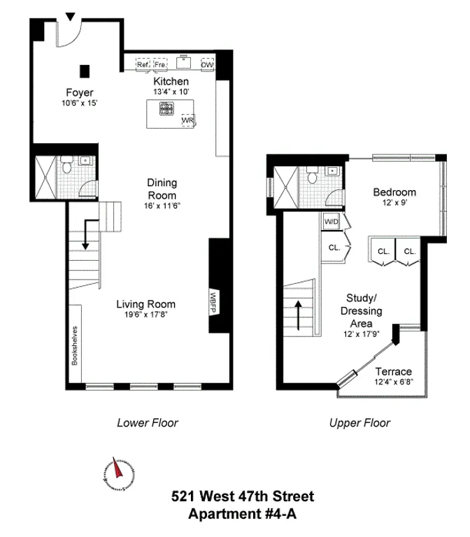 521 West 47th Street, 4A | floorplan | View 7