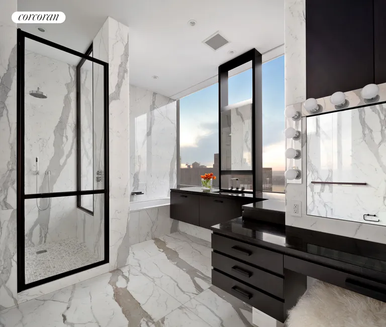 New York City Real Estate | View 157 West 57th Street, 58A | Master Bath | View 18
