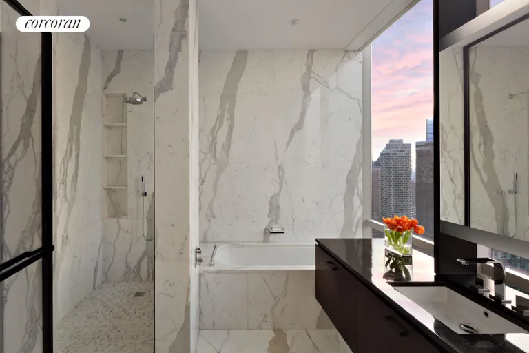New York City Real Estate | View 157 West 57th Street, 58A | Master Bath | View 19
