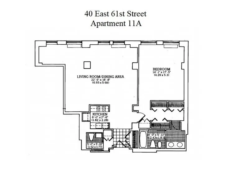 40 East 61st Street, 11A | floorplan | View 9