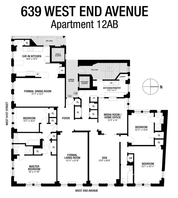639 West End Avenue, 12AB | floorplan | View 20