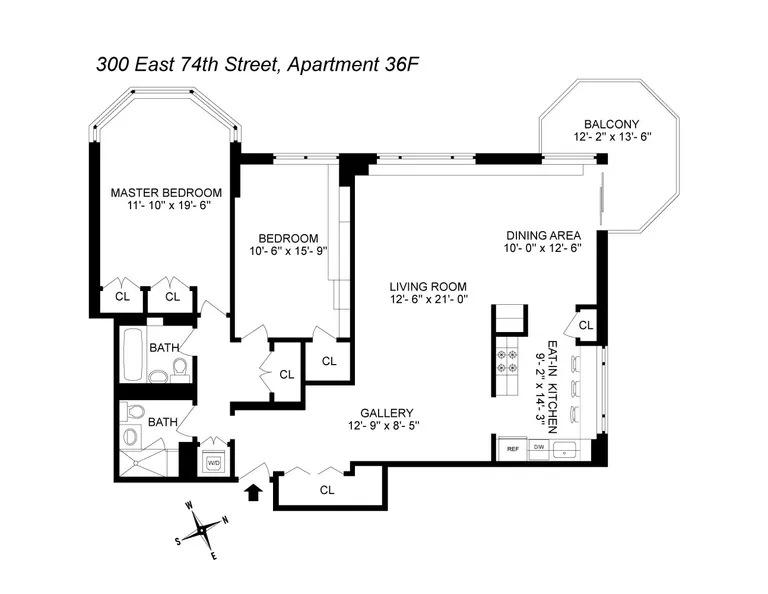 300 East 74th Street, 36F | floorplan | View 12
