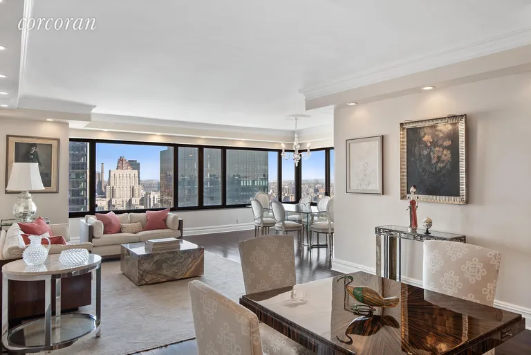 New York City Real Estate | View 425 East 58th Street, 33B | Stunning Living Room with Spectacular Views | View 2