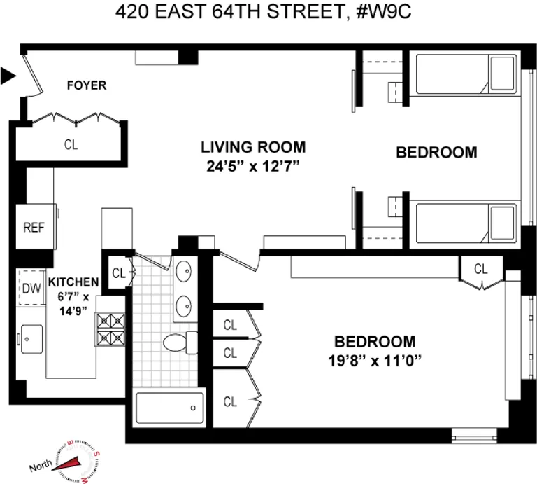 420 East 64th Street, 9CW | floorplan | View 8