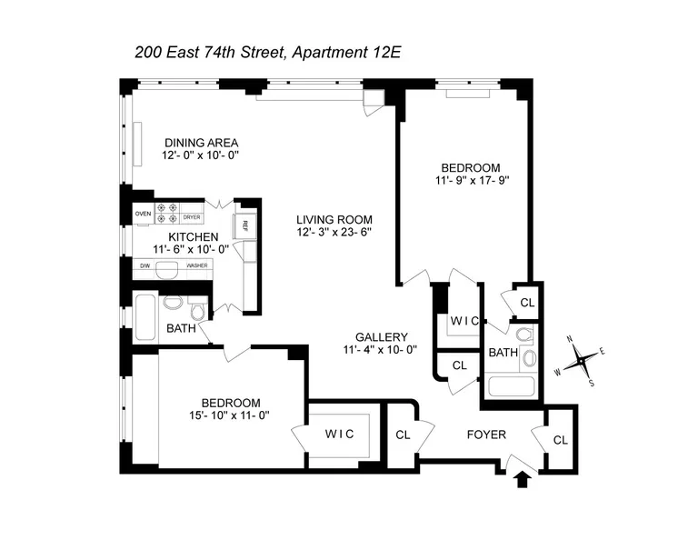 200 East 74th Street, 12E | floorplan | View 10