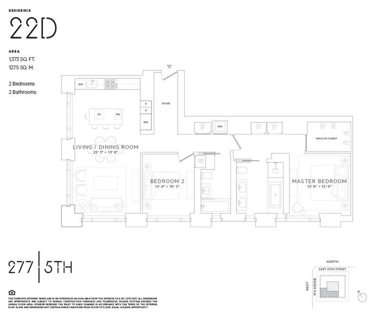 277 Fifth Avenue, 22D | floorplan | View 9