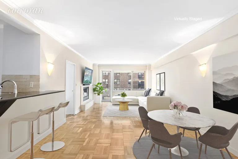 New York City Real Estate | View 40 East 9th Street, 5A | South Facing Living / Dining Area w/ Large Balcony | View 3