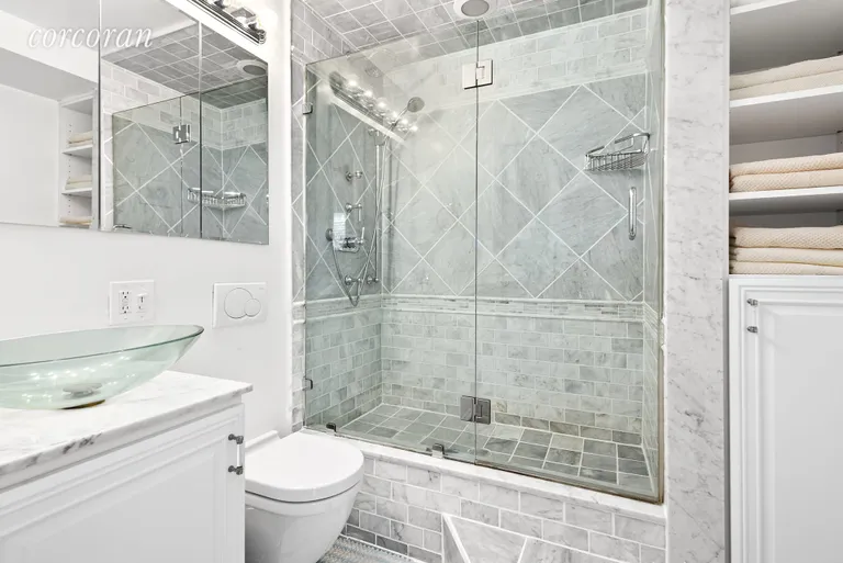 New York City Real Estate | View 40 East 9th Street, 5A | Spa-Like Marble Master Bathroom | View 4