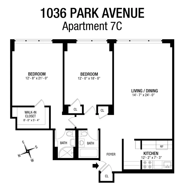 1036 Park Avenue, 7C | floorplan | View 8