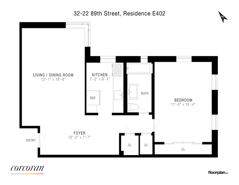 32-22 89th Street, E402 | floorplan | View 5