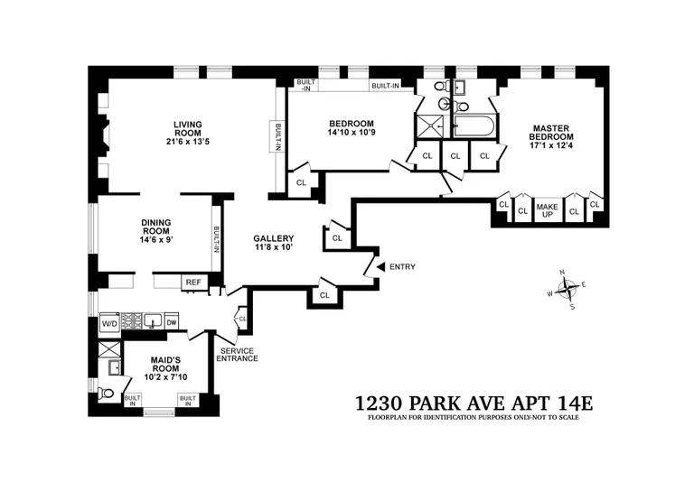 1230 Park Avenue, 14E | floorplan | View 10
