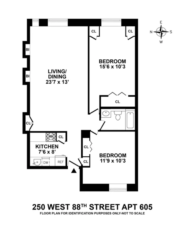 250 West 88th Street, 605 | floorplan | View 7