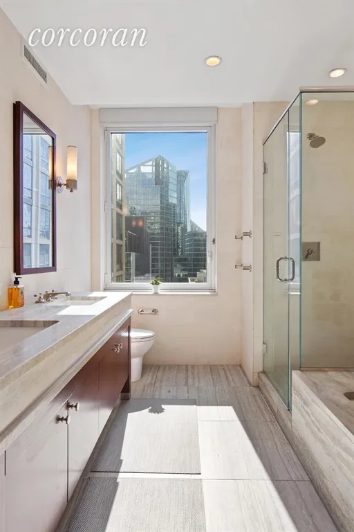 New York City Real Estate | View 80 Riverside Boulevard, 11P | Master Bathroom | View 5