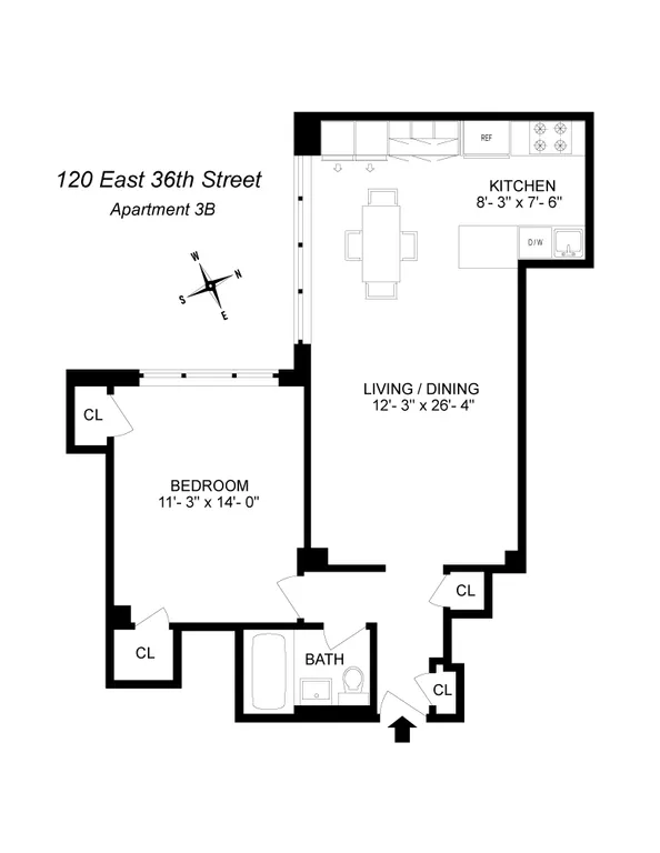 120 East 36th Street, 3B | floorplan | View 9