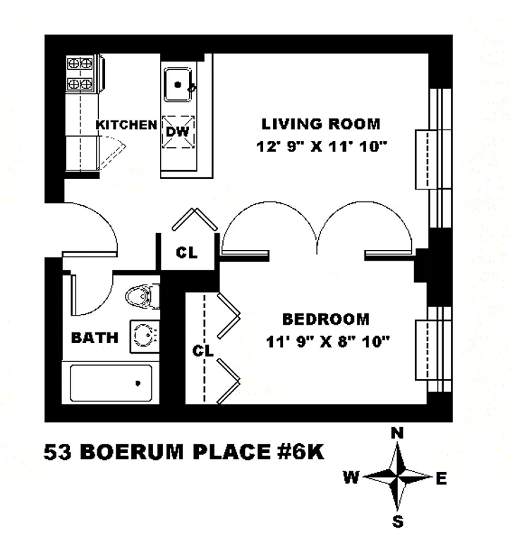 53 Boerum Place, 6K | floorplan | View 6