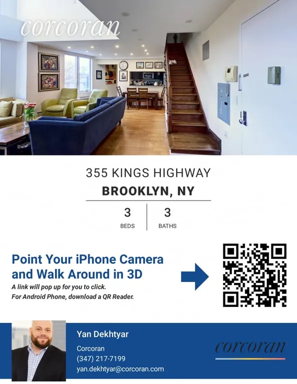 New York City Real Estate | View 355 Kings Highway, 3C/4C | Turn on Camera and simply point it at the QR code! | View 17