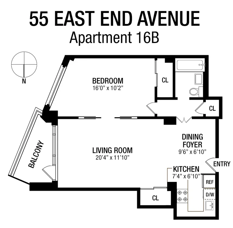 55 East End Avenue, 16B | floorplan | View 7