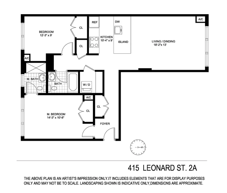 415 Leonard Street, 2A | floorplan | View 7
