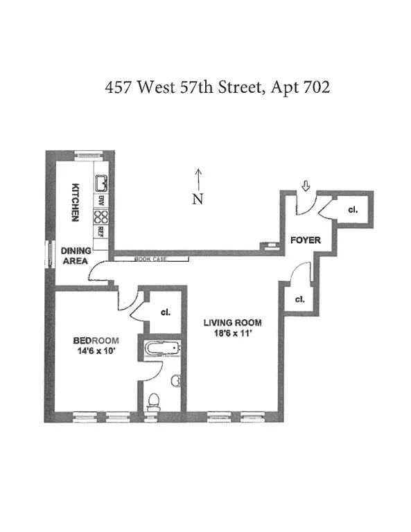 457 West 57th Street, 702 | floorplan | View 8
