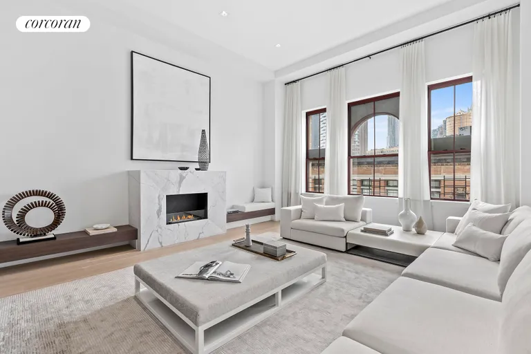 New York City Real Estate | View 27 North Moore Street, 10/11B | Exceptional Living Room flooded with light | View 3