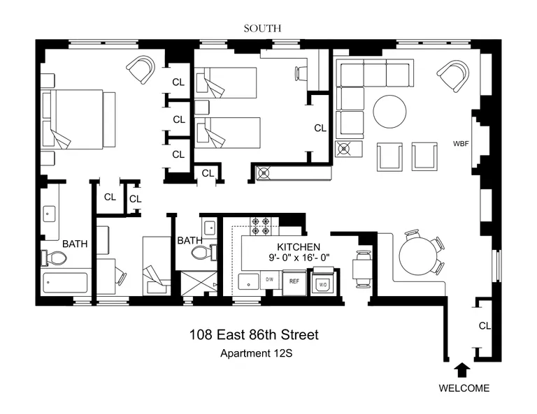 108 East 86th Street, 12S | floorplan | View 14