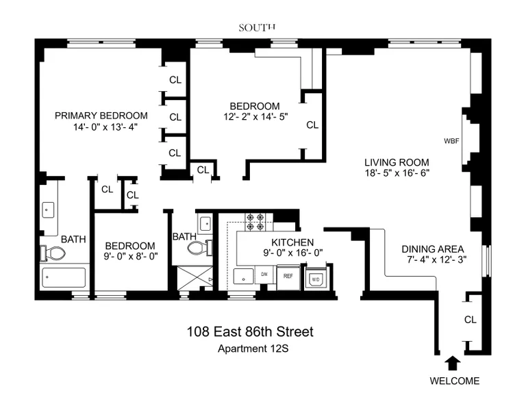 108 East 86th Street, 12S | floorplan | View 13