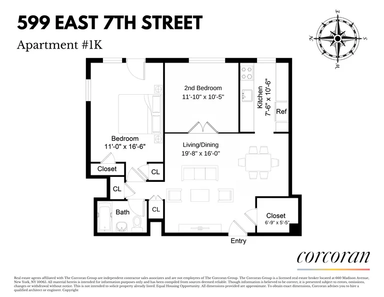599 East 7th Street, 1K | floorplan | View 7